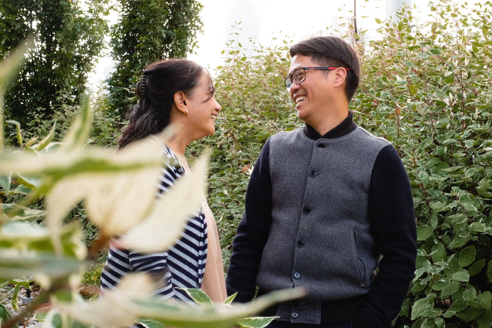 A couple sharing a warm moment at home
